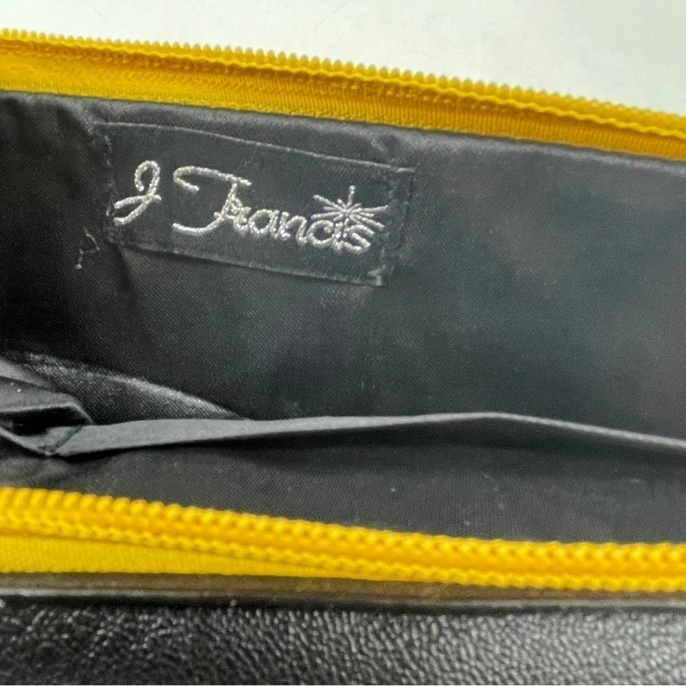 Vintage J Francis Clutch Purse With Removable Chain Strap Yellow